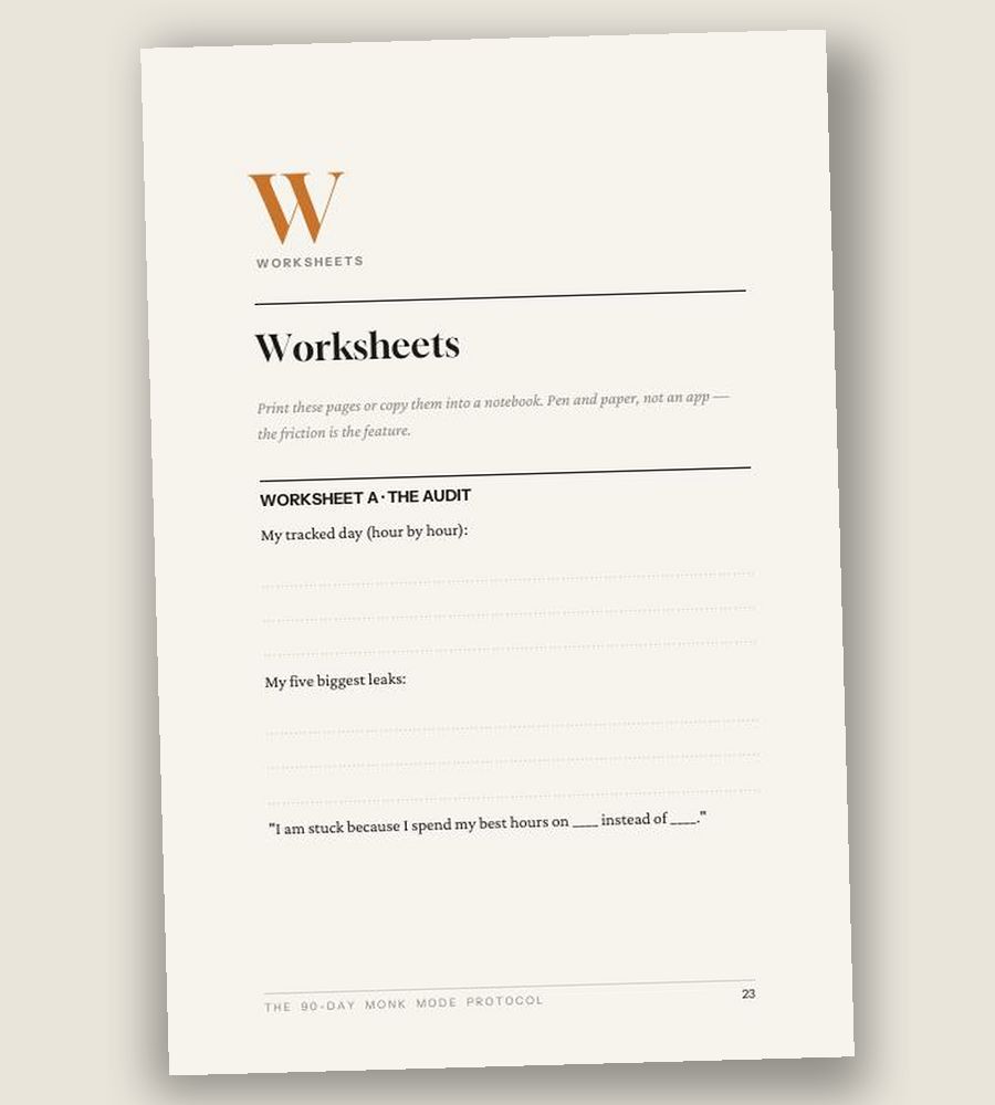 Printable worksheet A — The Audit, from the toolkit section